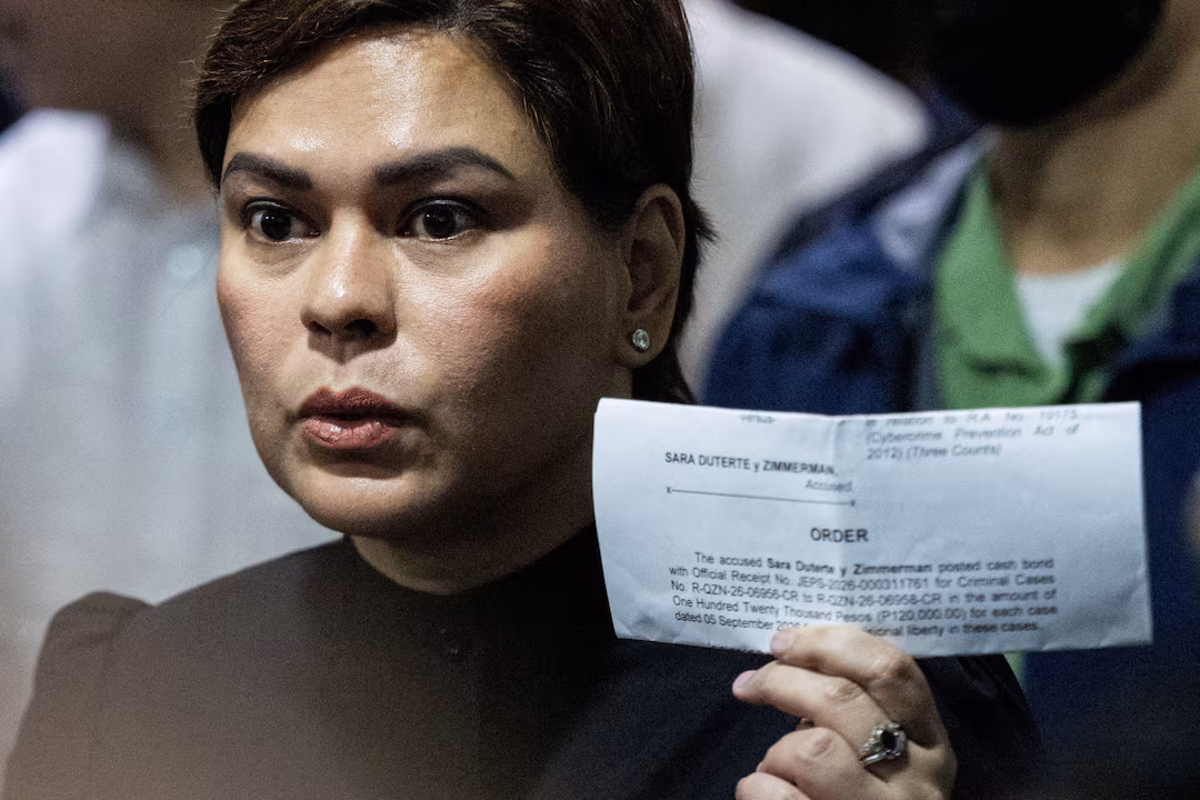 Philippine Vise President Duterte has posted bail following an arrest order related to alleged serious threats
