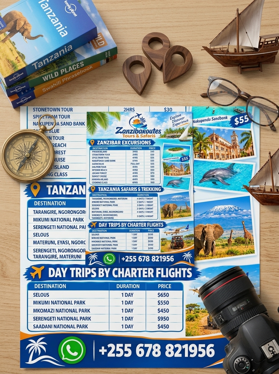 Kampuni Ya Zanzibaroutes Yazindua Orodha Kamili Ya Safari Za Kisiwa Cha Zanzibar Na Hifadhi Za Tanzania