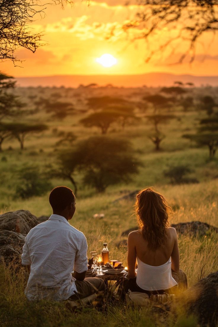 Sunset for Two — Romance Under the Serengeti Sky