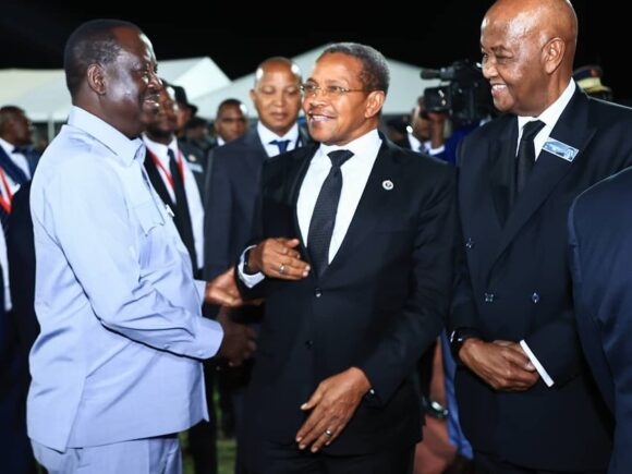 Retired President Dr. Jakaya Kikwete enjoying a meeting with the Retired Prime Minister