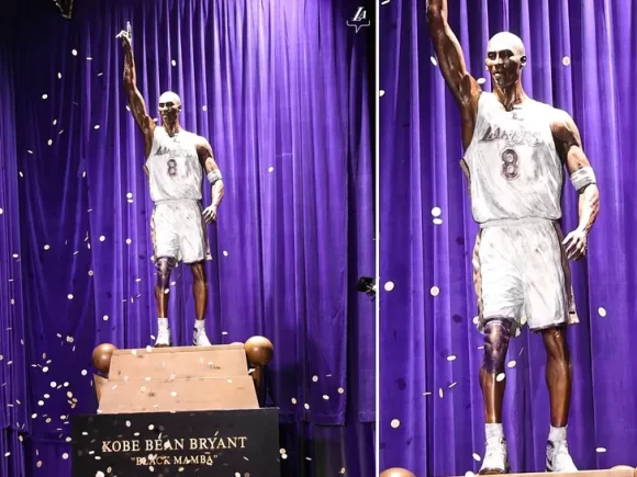 Kobe Bryant statue unveiled.