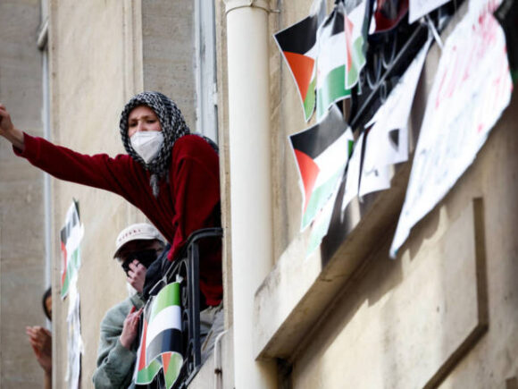 Following police involvement, students at a top institution in Paris resumed their pro-Palestinian demonstrations