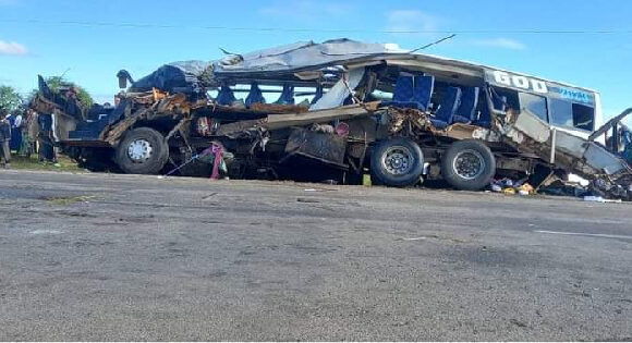 Eight people died in a bus and truck accident in Singida, Tanzania