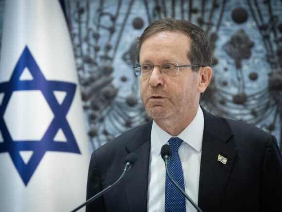 Iran’s drone and missile launches, according to Israeli President Herzog, constitute a declaration of war