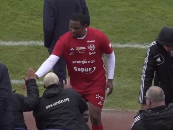 In a charity match, Samuel Eto’o scored a beautiful goal