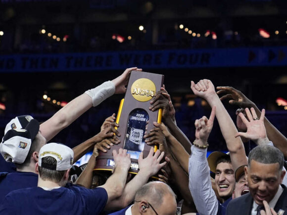 After a successful run to win their second consecutive NCAA championship, UConn defeats Zach Edey and Purdue 75-60