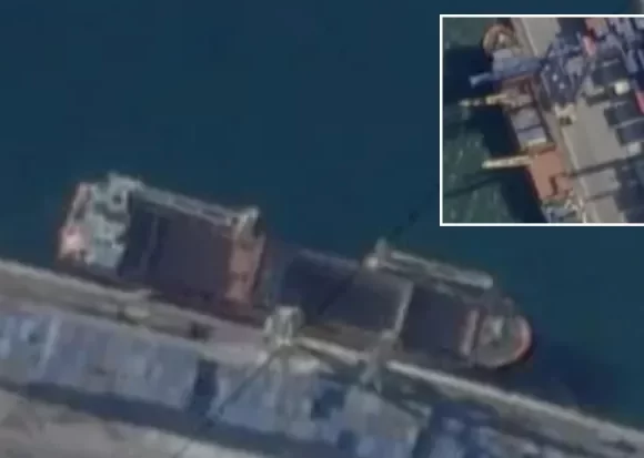 Satellite photos reveal that China holds a ship connected to arms transactions between North Korea and Russia