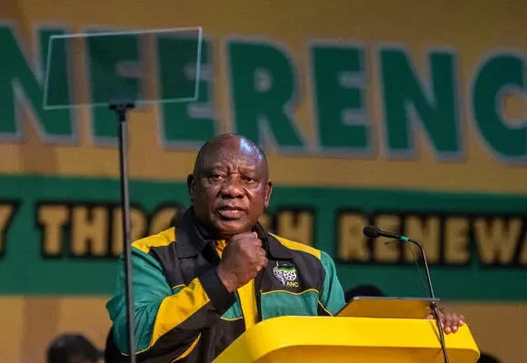 Ramaphosa of South Africa labels the opposition’s burning of the flag as “treasonous”