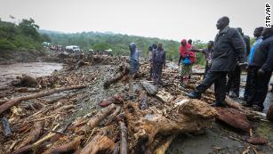 A landslide in central Kenya left at least five people missing