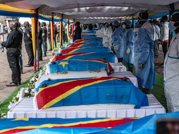 Funerals are held in DR Congo for those killed in bombings in IDP locations