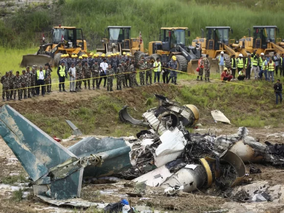 Eighteen people die in a plane crash at Kathmandu airport in Nepal