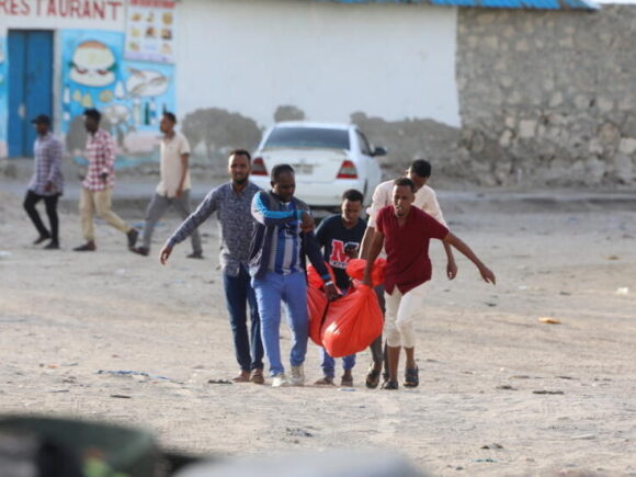 An attack on a Somali beach kills 37 civilians, a minister claims