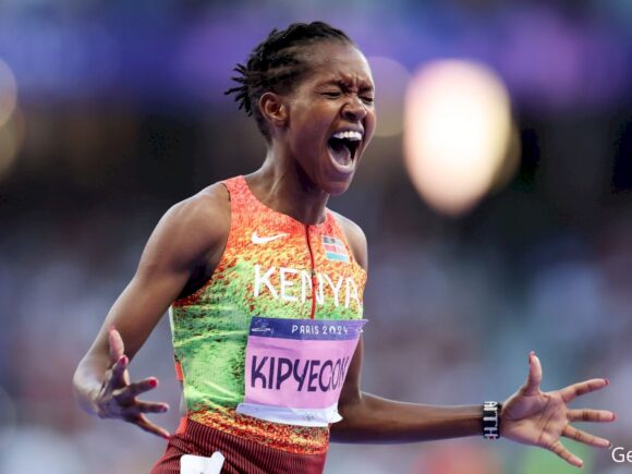 Kenya’s Faith Kipyegon won her third consecutive Olympic gold in the 1500-meter final