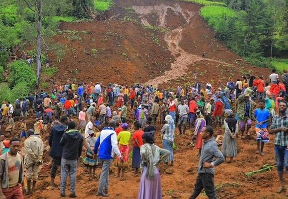 A landslide in South Ethiopia killed at least 13 people after heavy rains