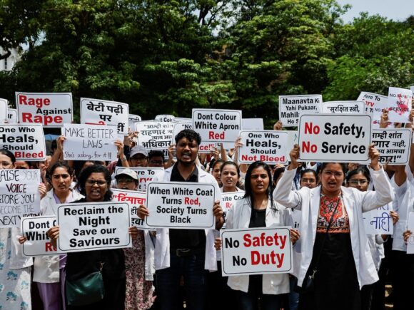 Doctors in India protest the rape and murder of a colleague by going on strike