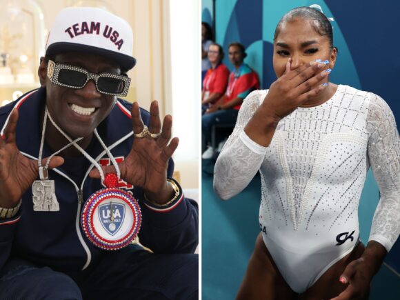 Flavor Flav Presents Jordan Chiles with a Bronze Clock Necklace in the Wake of Olympic Scoring Controversy: “Hit Me Up”