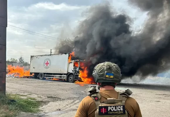 Three Red Cross workers are killed in eastern Ukraine by Russian bombardment