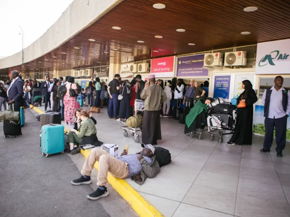 A lot of people are stuck at JKIA because workers are on strike over the Adani deal