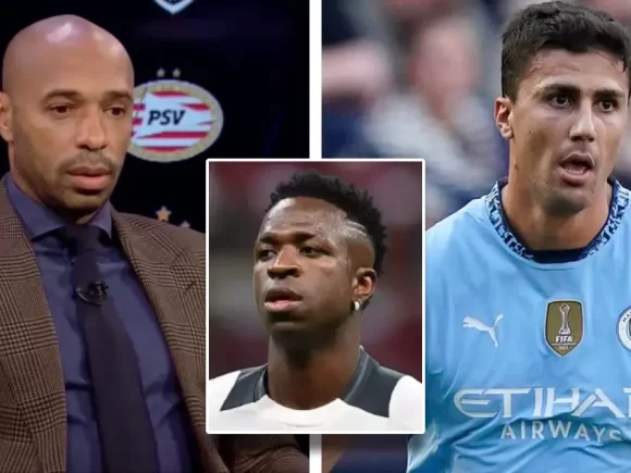 Thierry Henry supports Rodri of Man City over Vinicius Junior for the 2024 Ballon d’Or