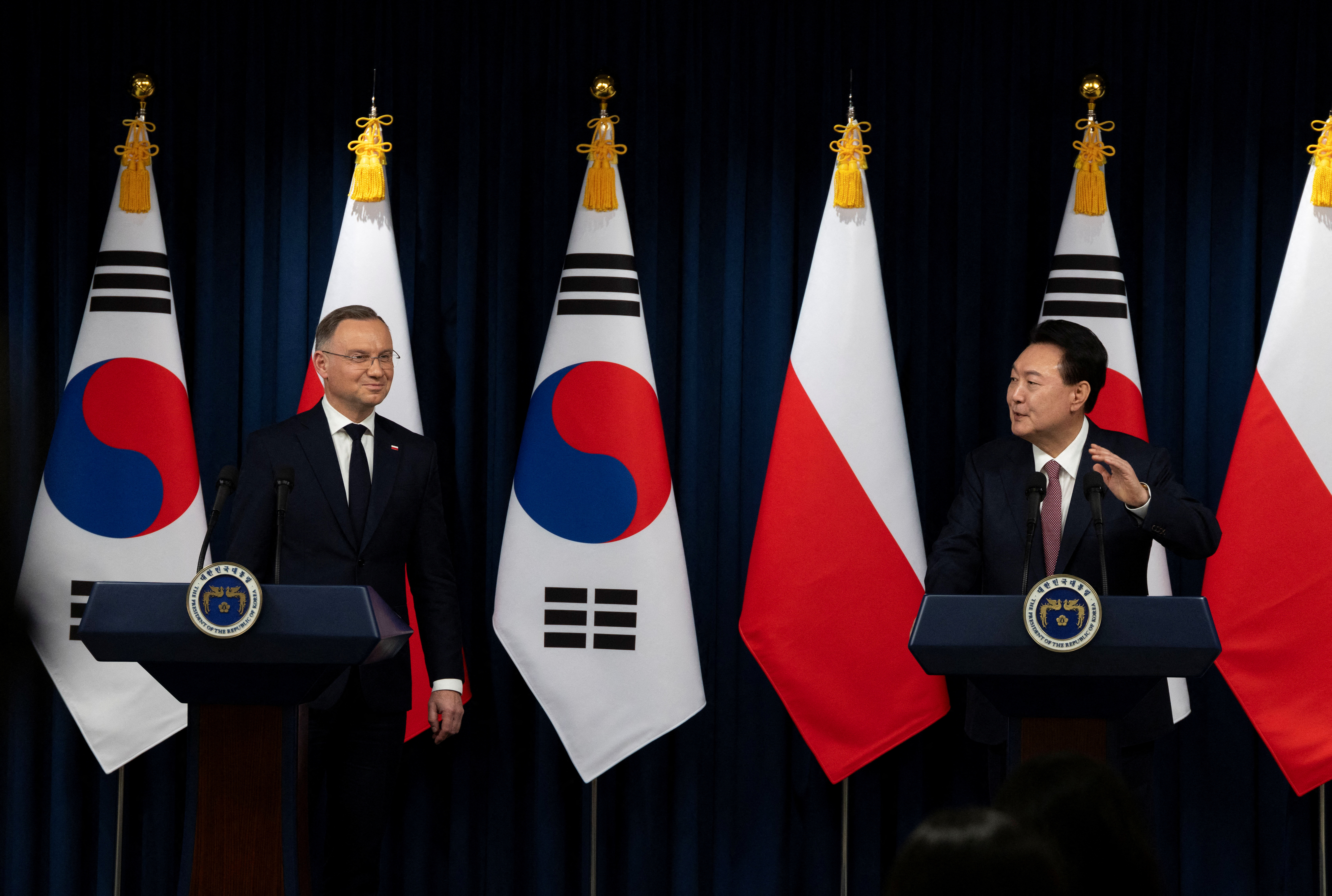 Yoon of South Korea and Duda of Poland both are against North Korea sending troops to Russia