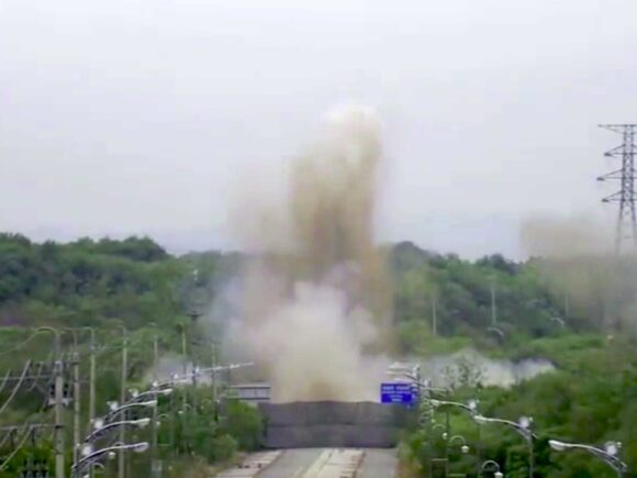 North Korea destroys inter-Korean roads and rail lines in close proximity to the border