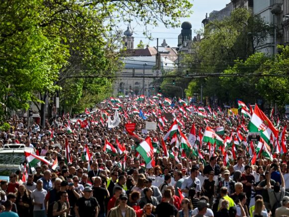 Thousands demonstrate in Hungary, calling for an end to “propaganda” by state media