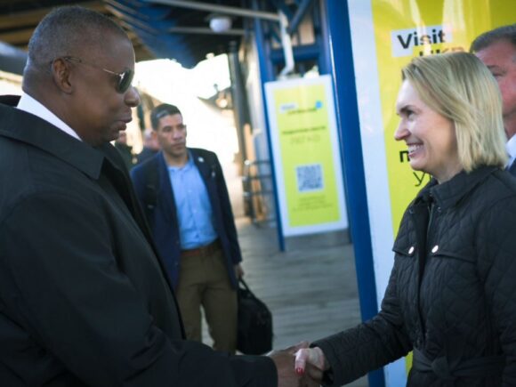 The Pentagon commander is in Ukraine to demonstrate his support for the upcoming US election