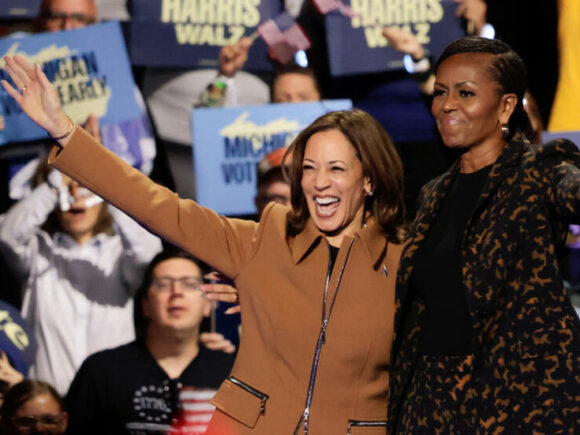 Michelle Obama goes on the campaign trail with Kamala Harris and warns people to be careful of the “dangers” of Trump