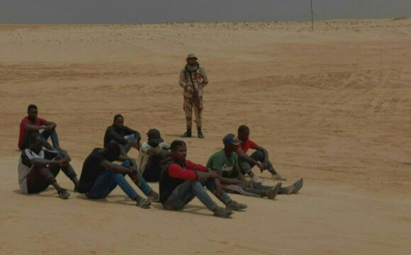 More than 300 refugees are being held in the desert of Libya, according to the military