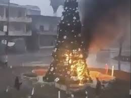 Syria’s Christmas tree arson crisis ignites protests amid assurances of minority protections