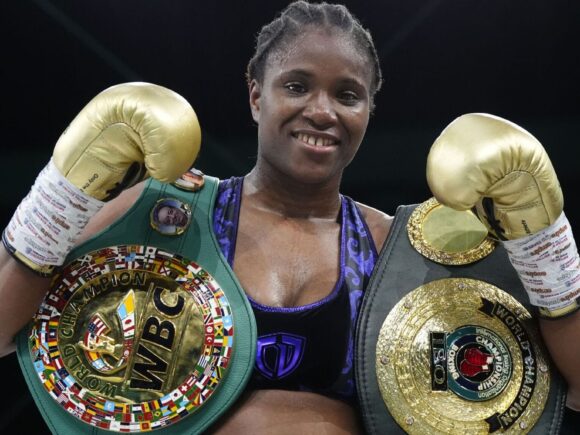 Caroline Dubois was given the WBC lightweight belt after Taylor gave up the title