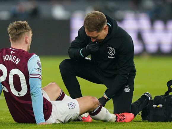 Bowen of West Ham fractured his foot, and Antonio was released from the hospital