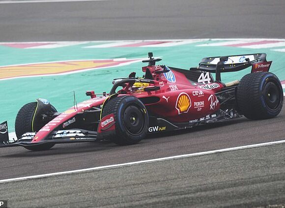 Hamilton makes his Ferrari track debut