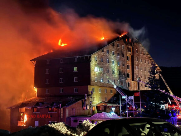 Six people are killed and 31 injured in a fire at a Turkish ski resort hotel