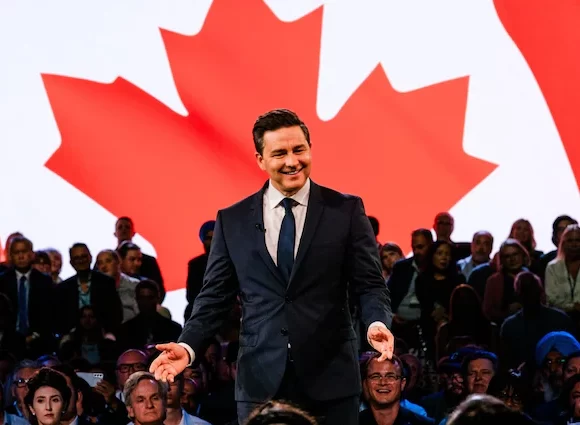 Poilievre, the primary opposition leader in Canada, capitalizes on the anti-Trudeau sentiment