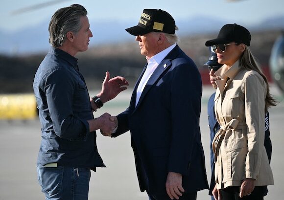 Trump travels to California to assess the damage caused by wildfires amid ongoing hostilities with Governor Newsom