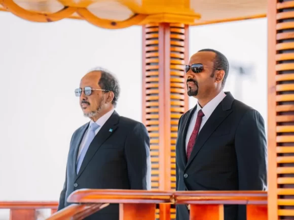 The president of Somalia is in Ethiopia to improve tense relations