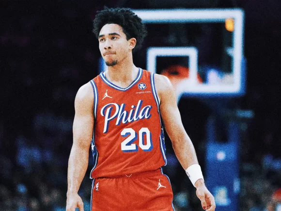 Jared McCain, 76ers rookie guard, is out for the season due to a knee injury