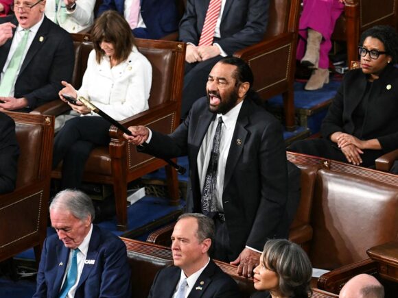 Al Green, a Democratic lawmaker, was dismissed from the chamber for interfering with Trump’s congressional speech