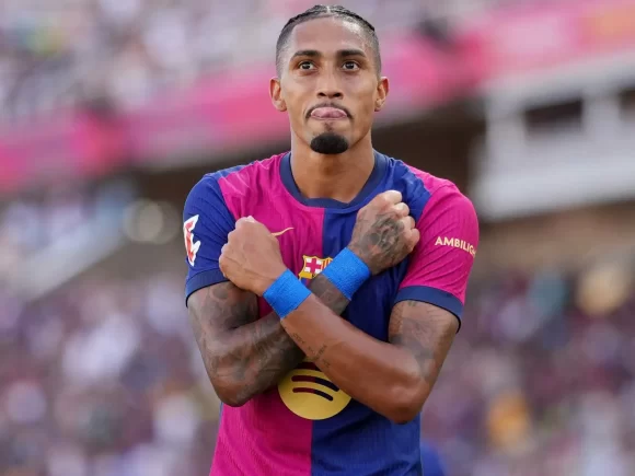 Raphinha, a winger for Barcelona, extends his contract till 2028