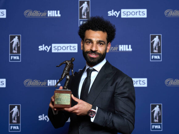 Salah wins the Football Writers’ Association’s award for the third time