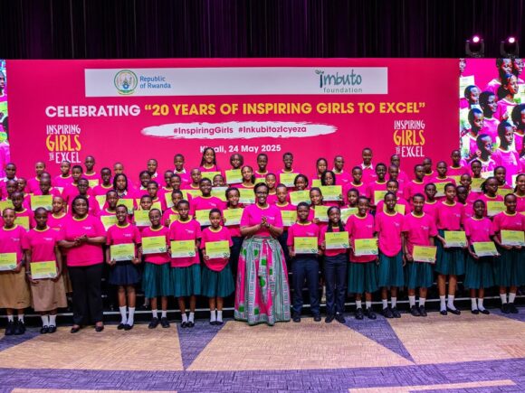First Lady Jeannette Kagame presents more than 100 schoolgirls who excel in their studies