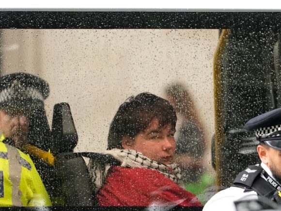 UK police arrest 55 people at a meeting for the banned Palestine Action group in Parliament rally