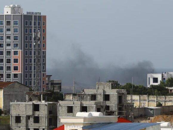 A Ugandan military helicopter crashes at the Mogadishu airport in Somalia, killing five people