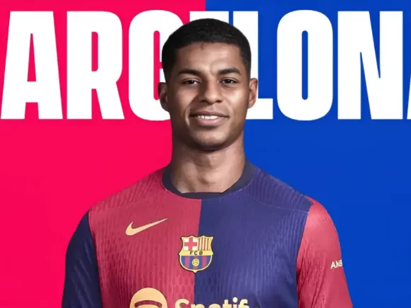 Rashford, an England forward, is loaned to Barcelona from Manchester United