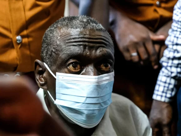 A Ugandan court refuses bail to a veteran opposition leader who is being charged with treason