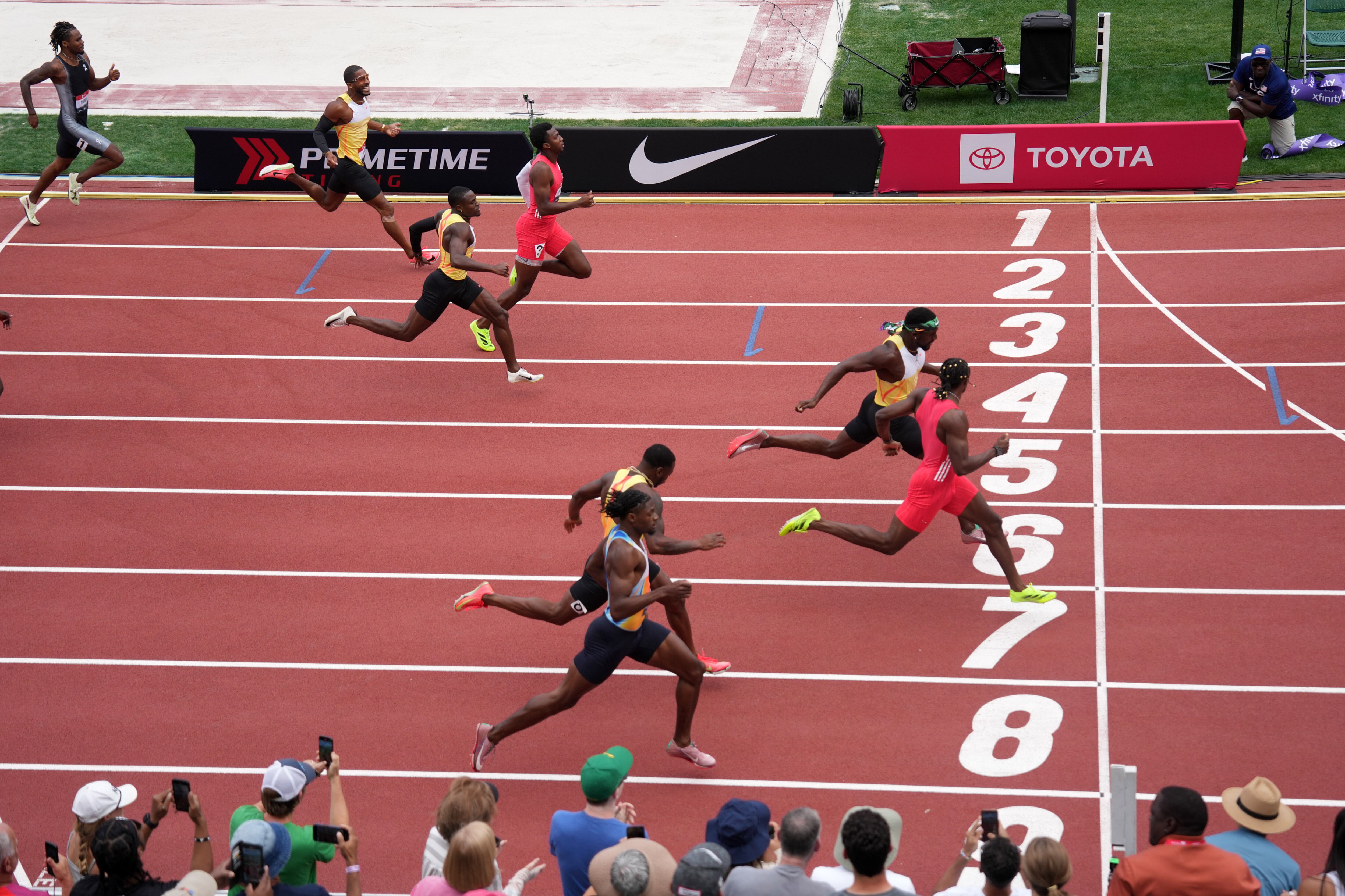 Lyles wins the U.S. trials event this year with the fastest 200-meter time in history