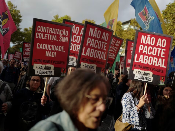 Tens of thousands demonstrate against planned labor changes in Lisbon