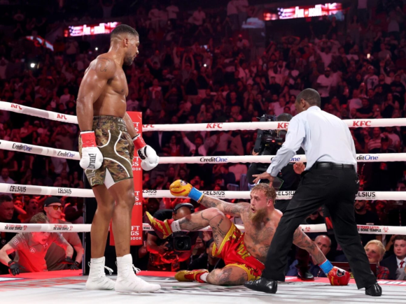 Anthony Joshua gives Jake Paul a harsh reality check by knocking him out in the sixth round