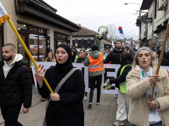 Students in Serbia demonstrate against university pressure following the tragedy at the railway station